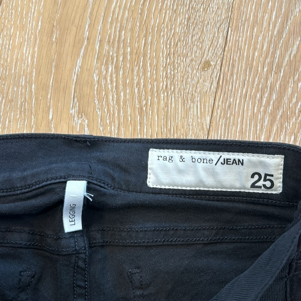 Rag & bone Distressed Black Legging Skinny Jeans - Picture 8 of 12